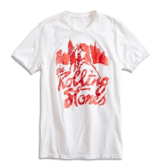 The Rolling Stones White Tour Tee lucky Brand - Picture 1 of 5